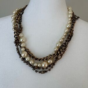 Fenton Fallon For J. Crew Mixed Chain And Pearl Multi-strand necklace